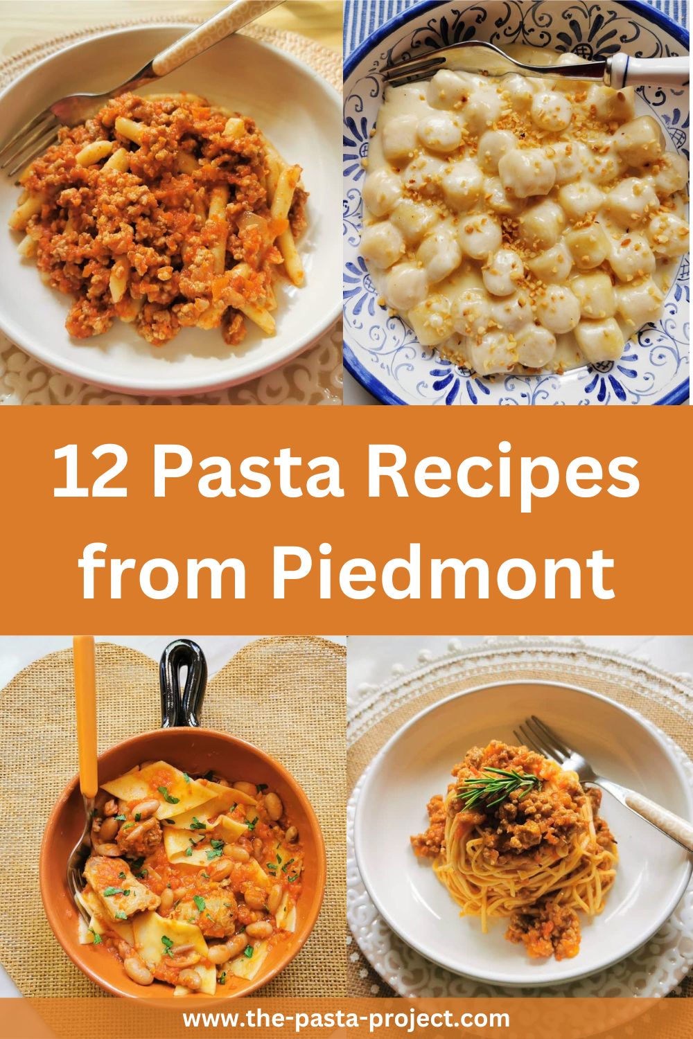 12 Pasta recipes from Piedmont.