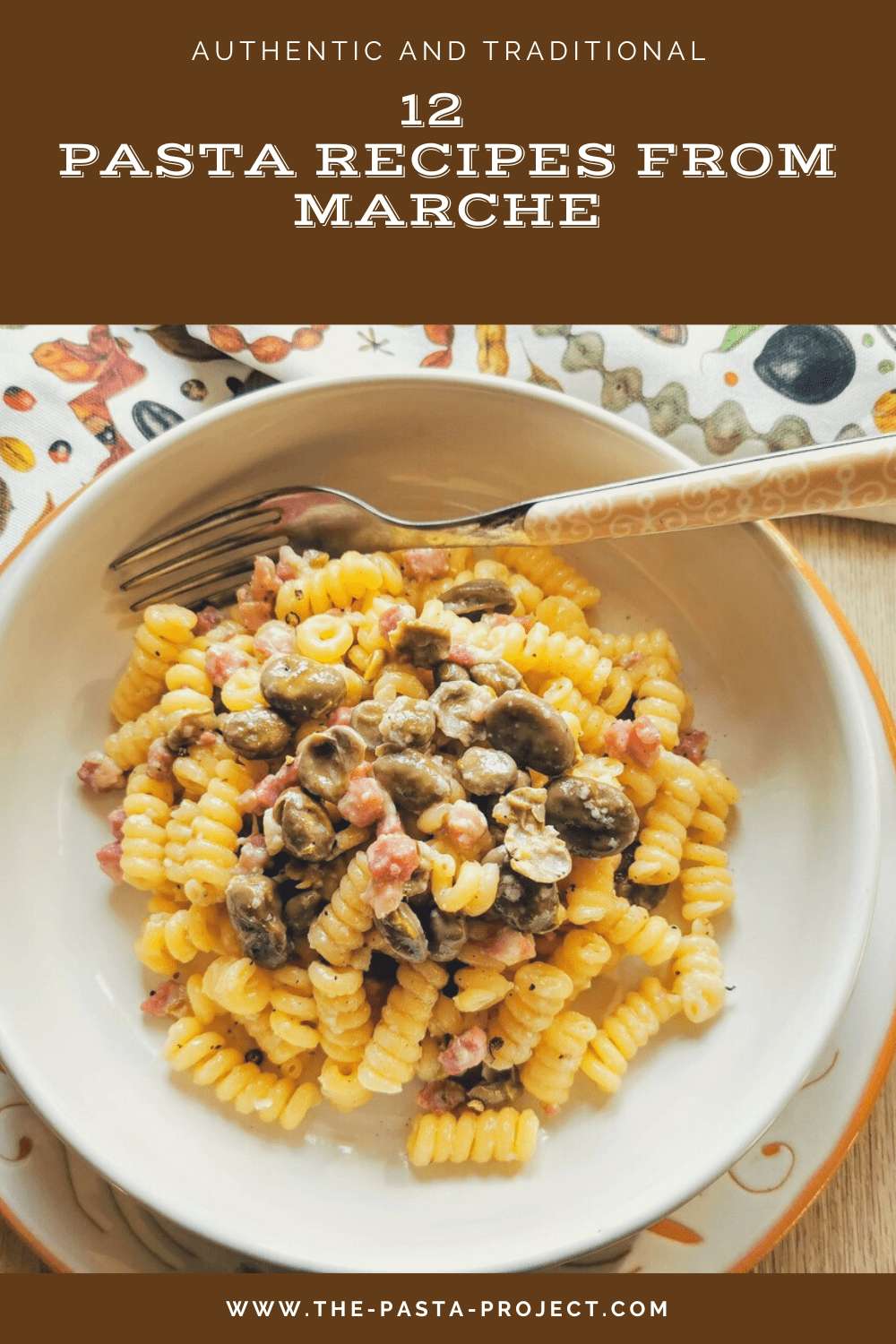 12 pasta recipes from Marche long image collage for pinterest .