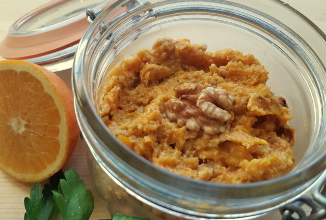casarecce pasta with pumpkin and orange pesto