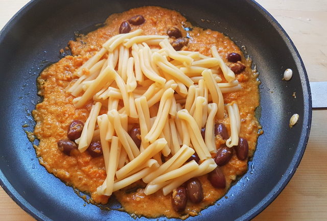 casarecce pasta with pumpkin and orange pesto