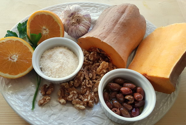 casarecce pasta with pumpkin and orange pesto