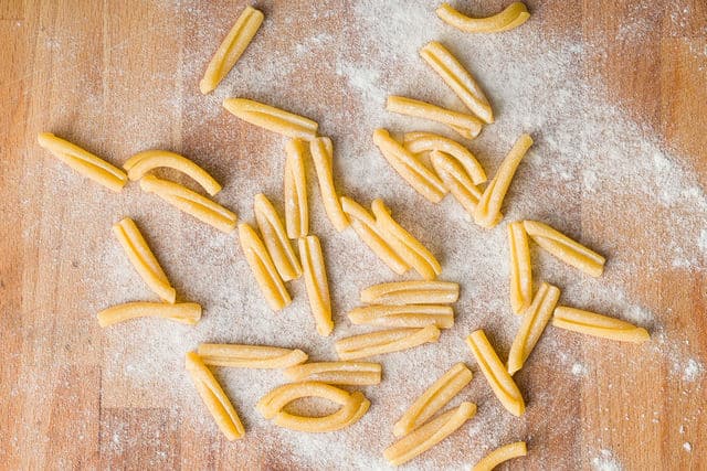 fresh casarecce pasta