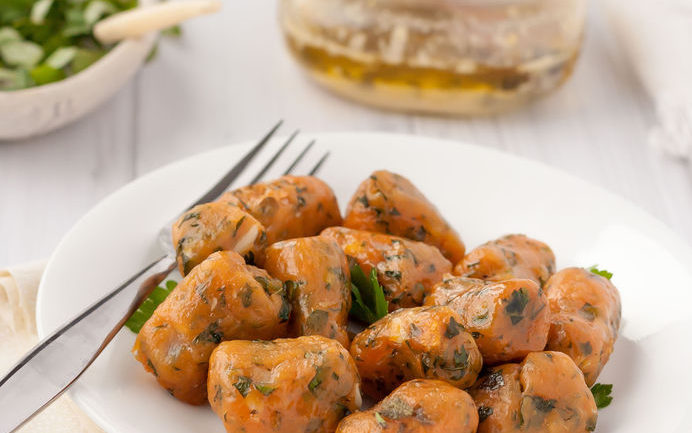 Homemade pumpkin gnocchi from Mantova