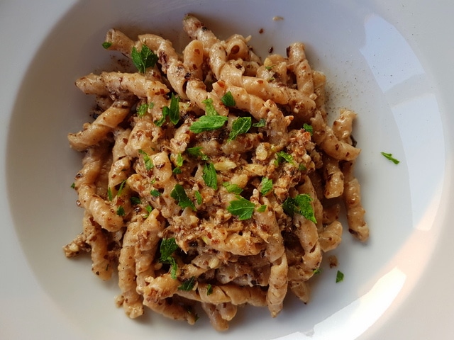 Busiate with Radicchio pesto