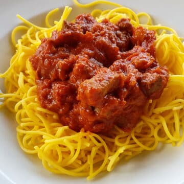 4 meat ragu with spaghetti alla chitarra