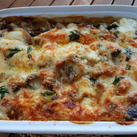 Lasagne al forno mushrooms and burrata