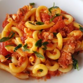gramigna with sausage