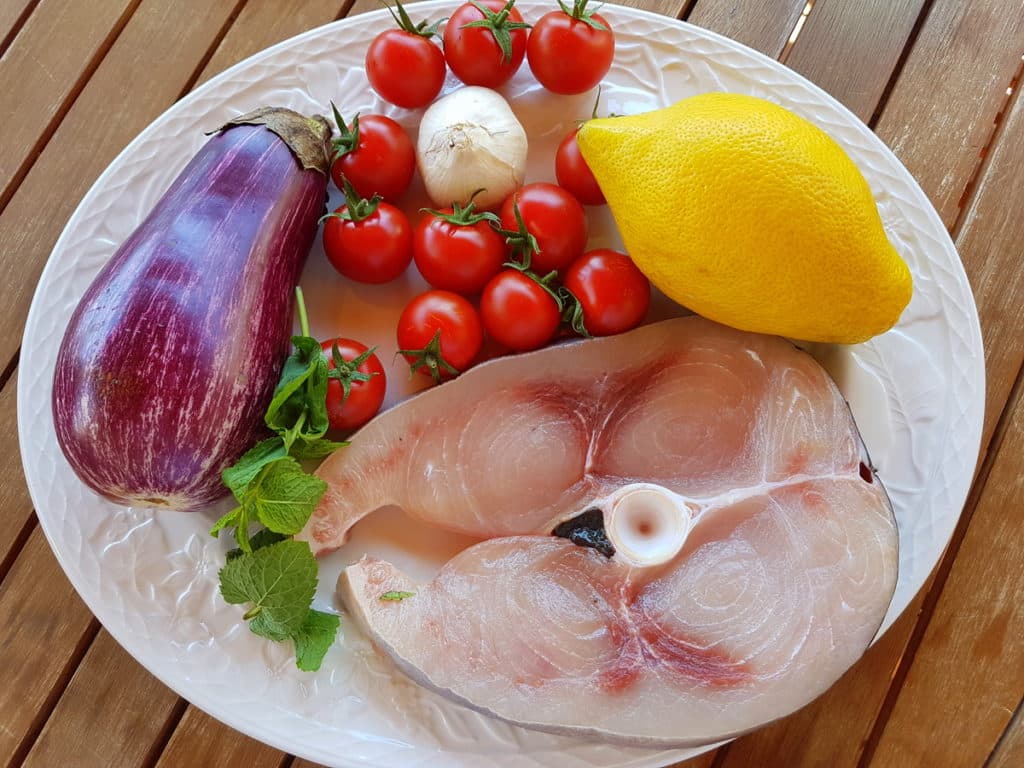 pasta with swordfish, eggplant and mint. The Pasta Project