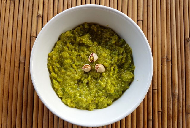 Scialatielli pasta with pistachio pesto