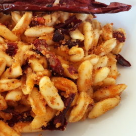 cavatelli pasta with peperoni cruschi (Senise peppers)