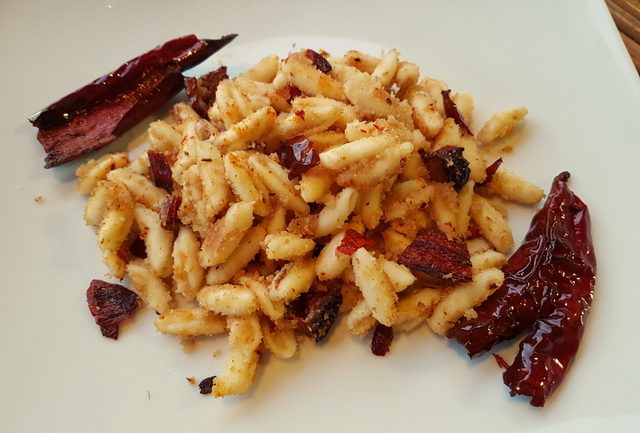 cavatelli pasta with peperoni cruschi (Senise peppers) 