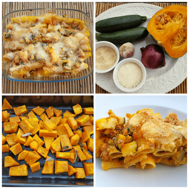 Baked pasta with pumpkin & zucchini