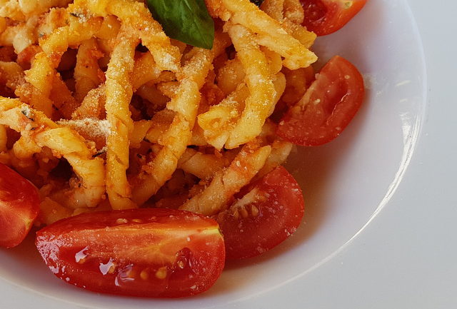 Busiate pasta with Trapanese pesto from Trapani