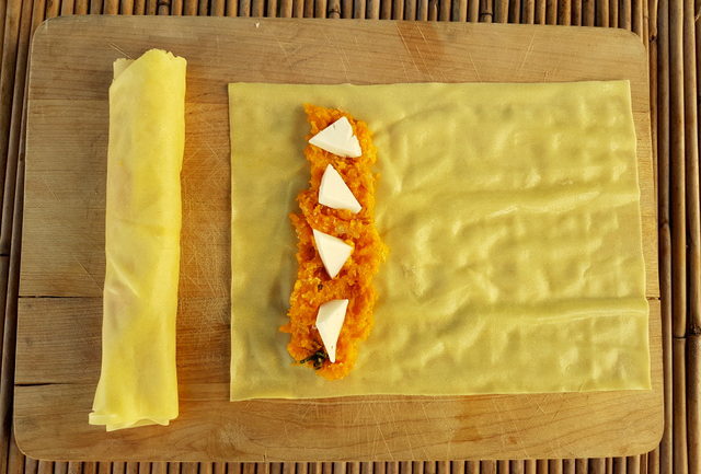 Cannelloni with pumpkin and goat cheese