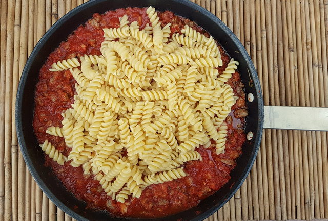 Fusilli pasta with lamb ragu from Molise