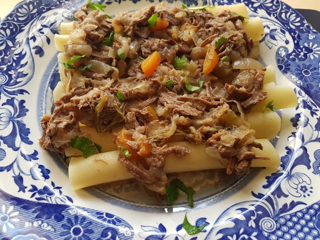 Pasta with la Genovese ragu from Naples-image
