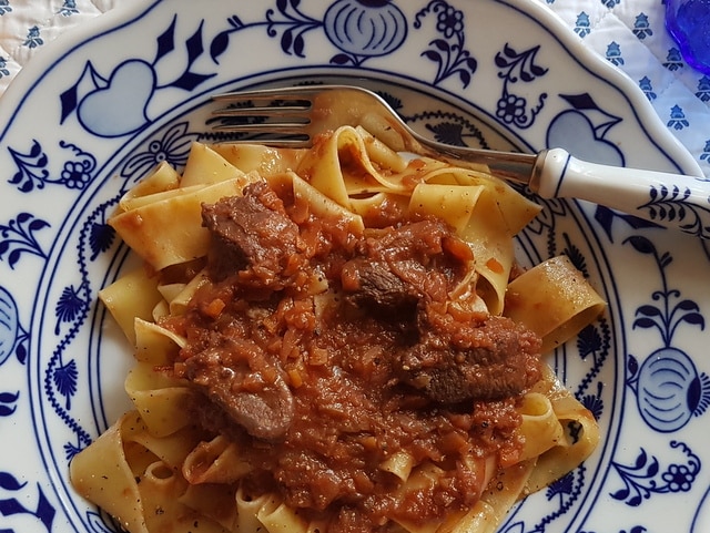 Homemade Pappardelle Pasta with Meat Ragu