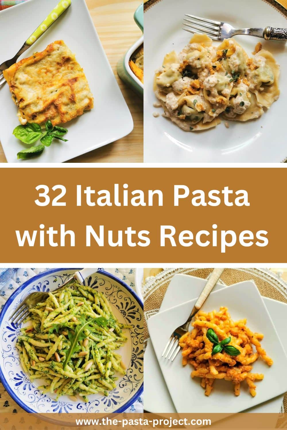 32 Italian pasta with nuts recipes.