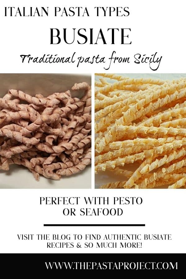 Busiate - traditional pasta from Sicily 