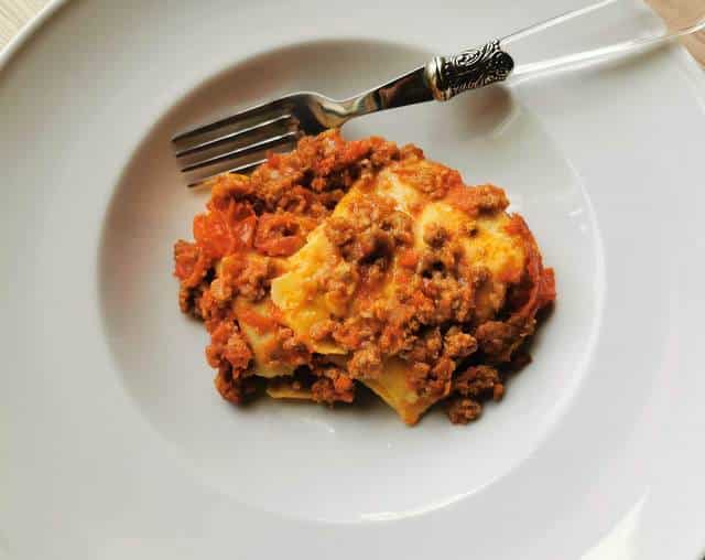 Baked fazzoletti pasta from Abruzzo (fregnacce Abruzzesi)