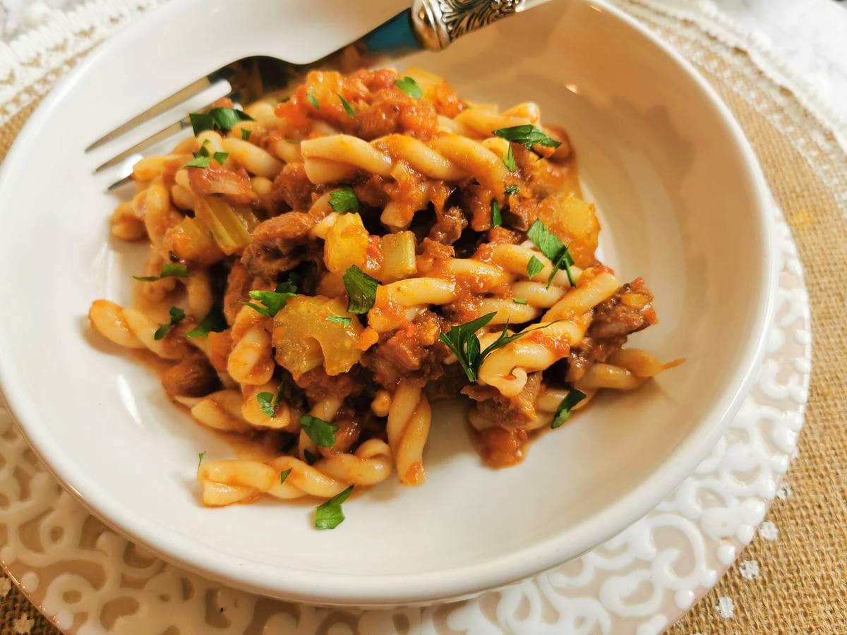 braised oxtail ragu with pasta