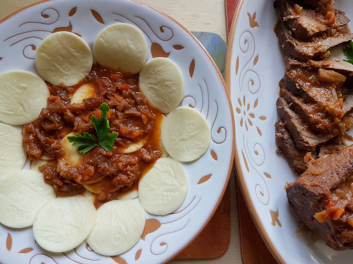 Braised beef Genovese al tocco di carne from Liguria.