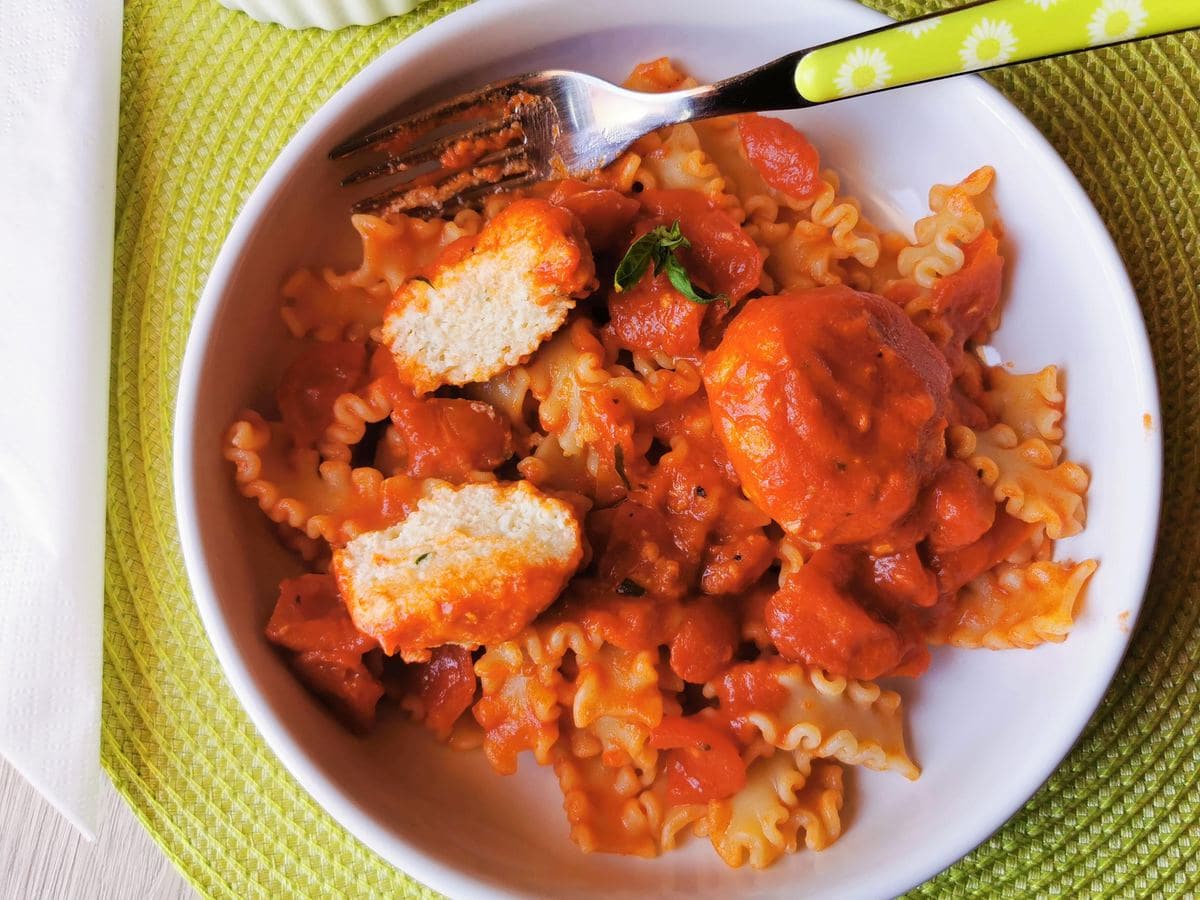 Calabrian ricotta balls in tomato sauce.