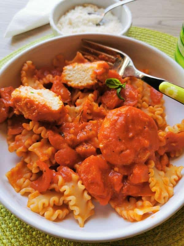 Calabrian Ricotta Balls in Tomato Sauce with Pasta-image