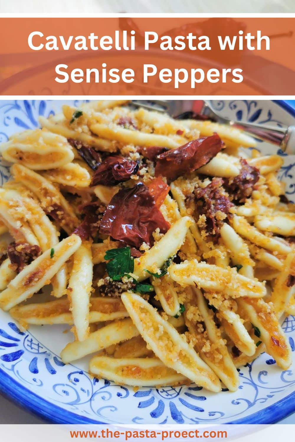 Cavatelli pasta with Senise peppers.