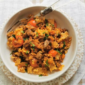 chicken liver pasta with porcini mushrooms