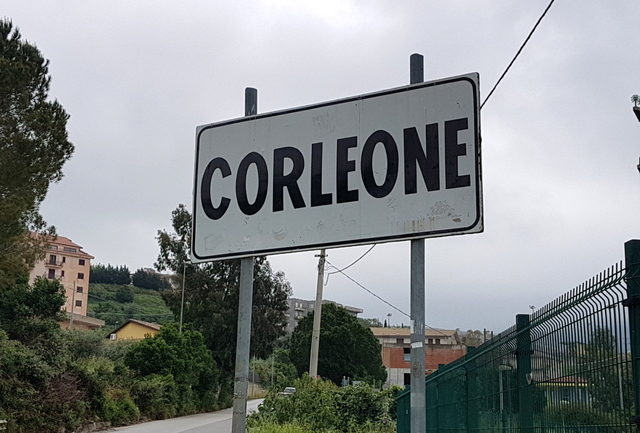 road sign Corleone Sicily