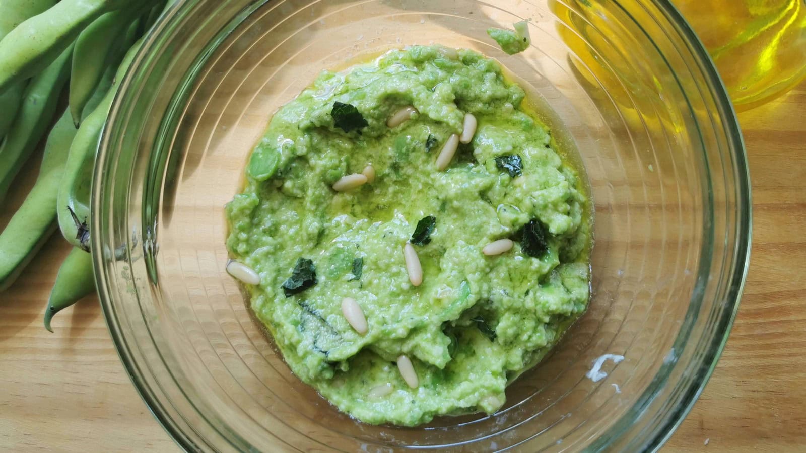 Creamy fava bean pesto (marò) recipe from Liguria.