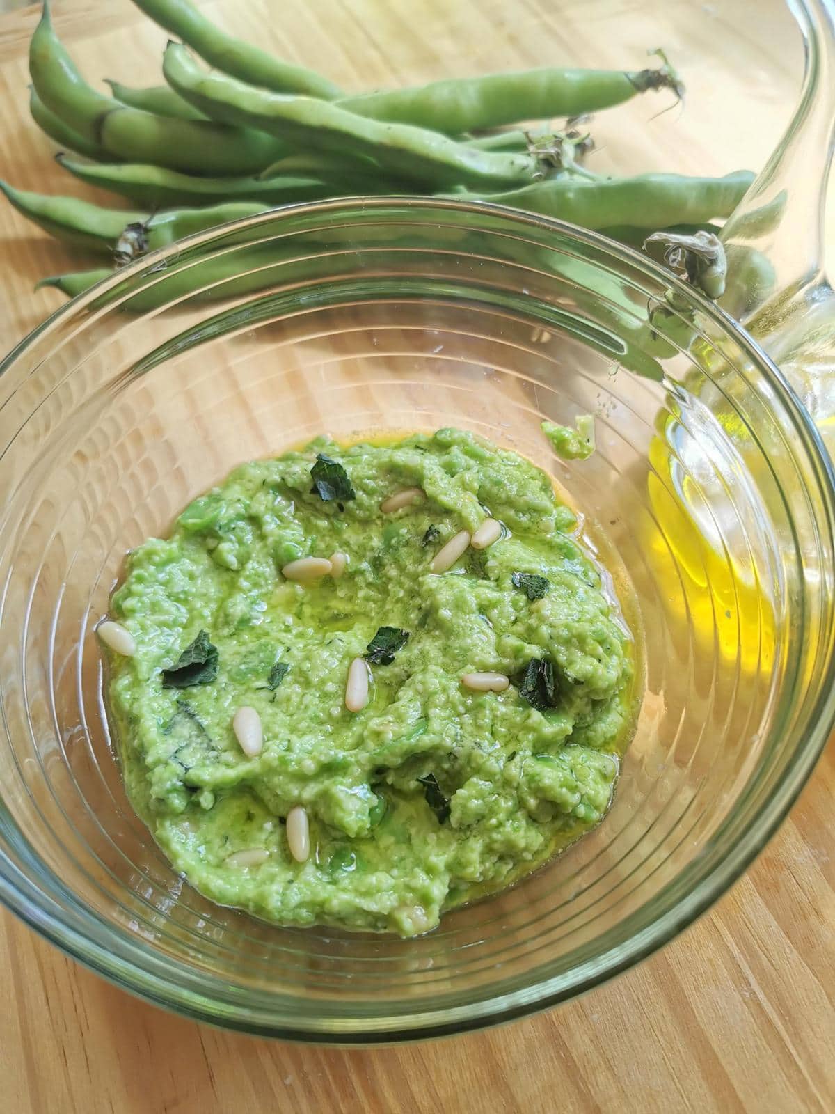 Creamy fava bean pesto (marò) recipe from Liguria.