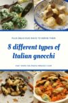 Different types of Italian gnocchi