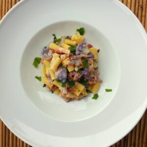 ditaloni with purple cauliflower