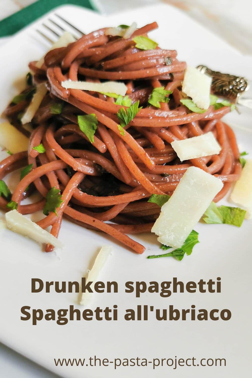 drunken spaghetti (red wine pasta) spaghetti all'ubriaco.