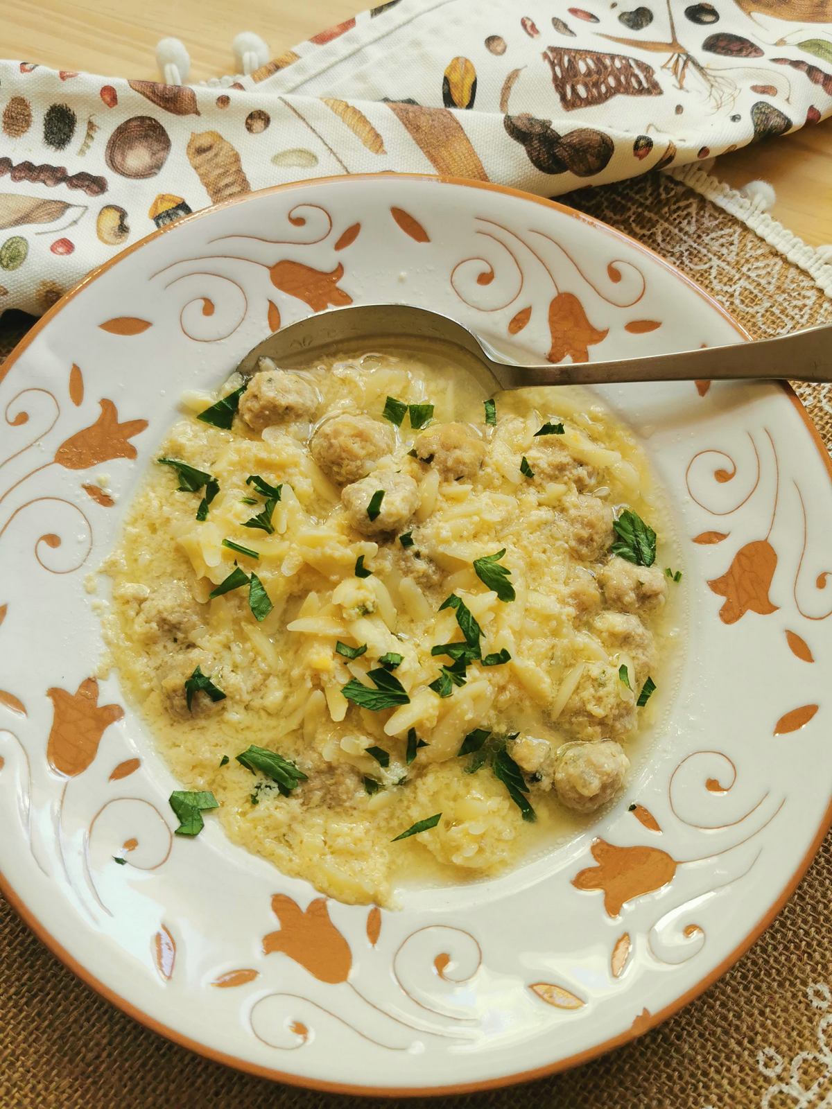 Easy Sicilian meatball soup with pastina (minestra di badduzze).