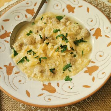 Sicilian meatball soup with pastina.