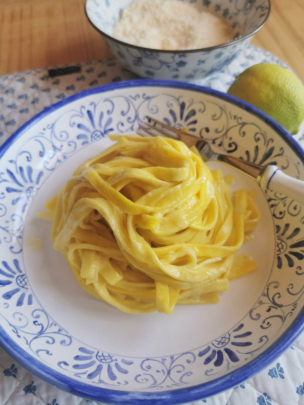 Easy saffron, lemon and butter tagliolini pasta.