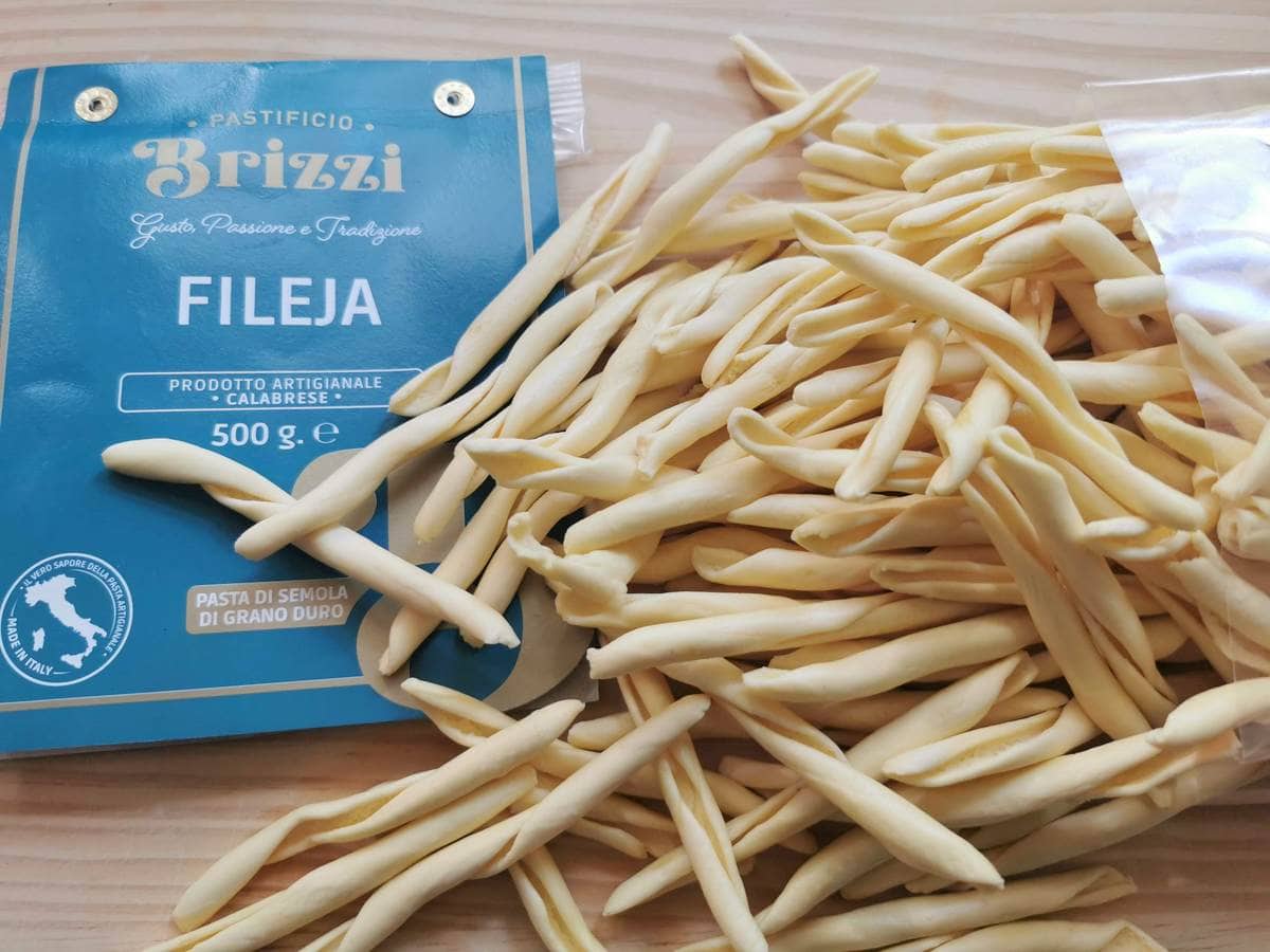 Dried fileja pasta from Calabria.