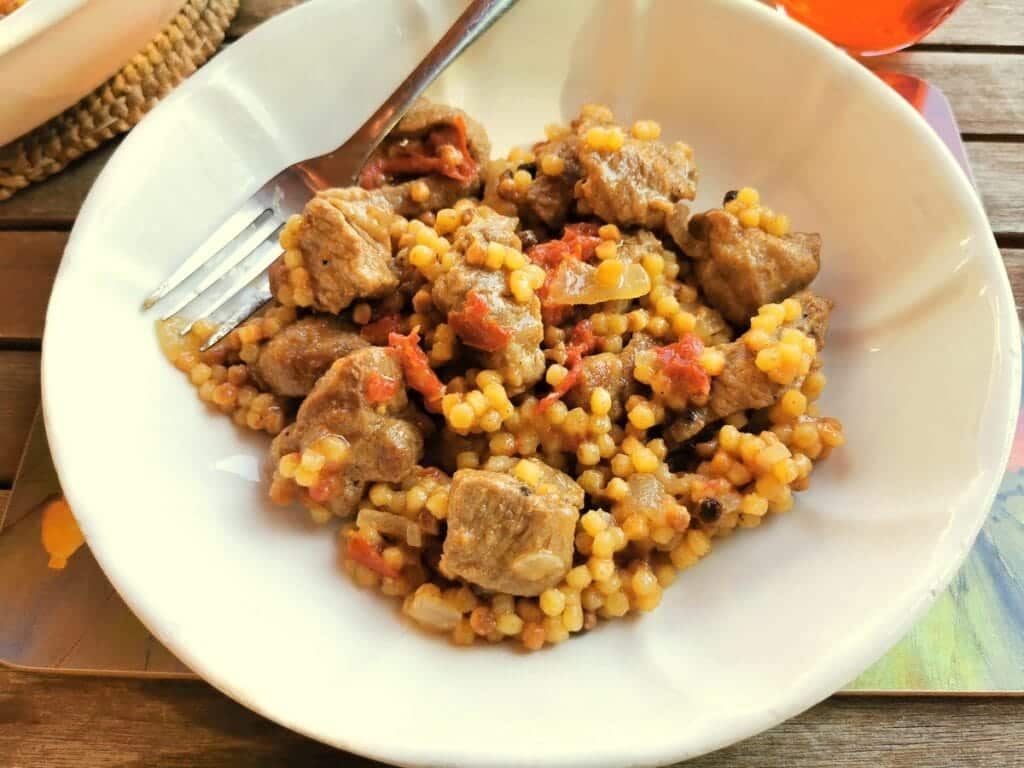 Sardinian fregola with lamb.