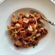 Fresh tuna pasta all'eoliana