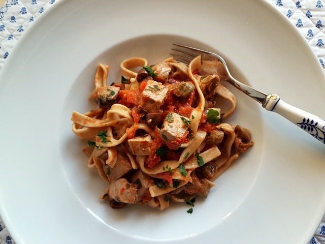 Fresh tuna pasta all'eoliana from the Aeolian Islands-image