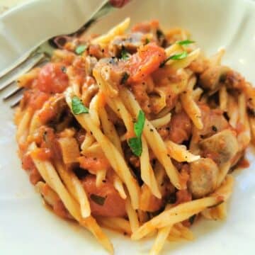 Genovese mushroom ragu with trofie