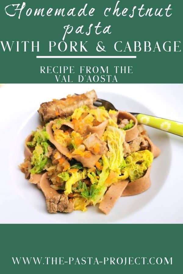Homemade Chestnut Pasta with Pork and Cabbage Recipe