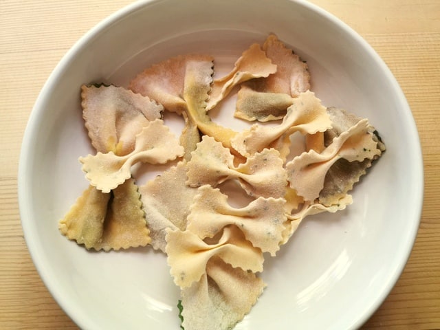 homemade farfalle pasta