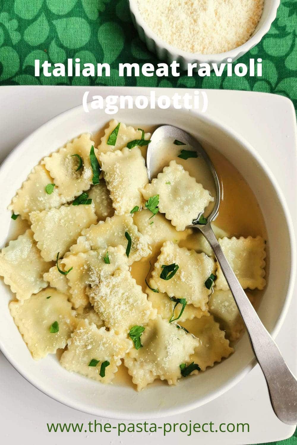 homemade meat ravioli (agnolotti) recipe from Piemonte.