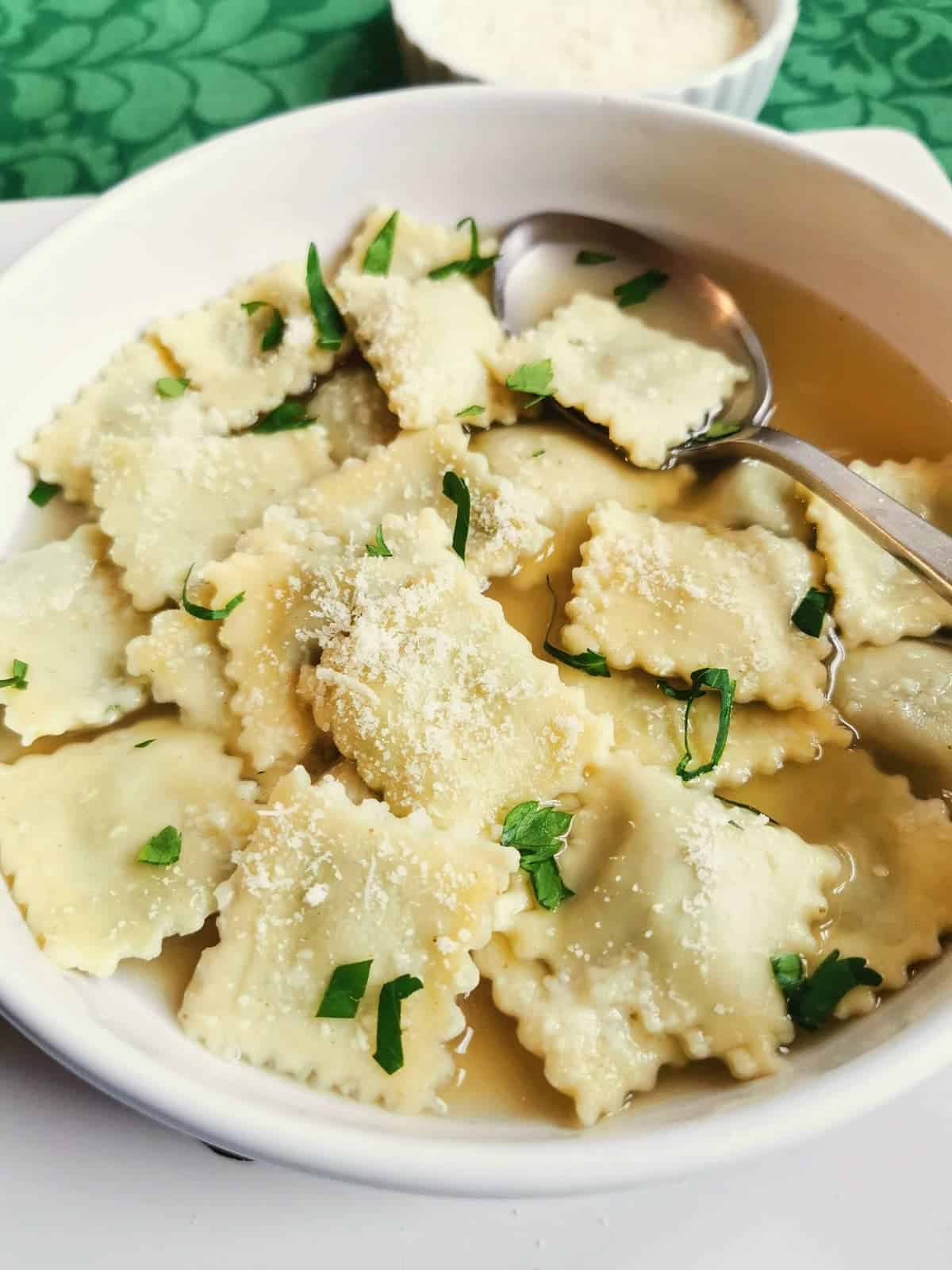 Homemade meat ravioli (agnolotti) recipe from Piemonte.