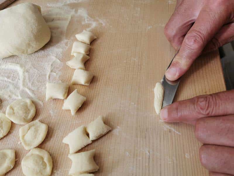 making homemade orecchiette