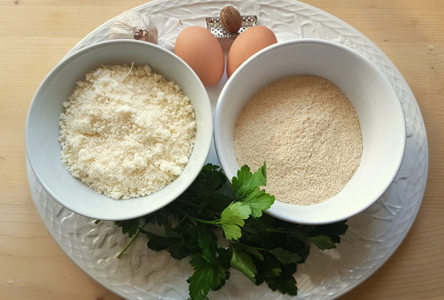 ingredients for filling for stuffed mezze maniche